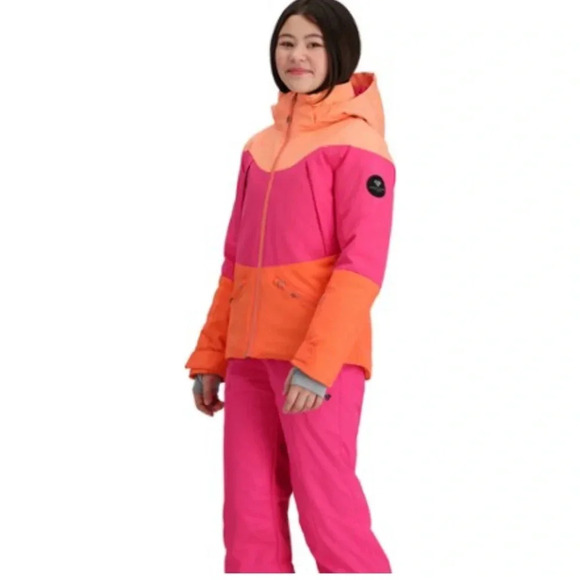 Obermeyer Girls XL Reese Insulated Snow Jacket Ski Snowboard NWT Pink Orange - Picture 13 of 16